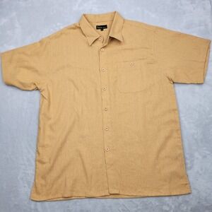 Karl Kani Shirt Mens Extra Large Gold Yellow Linen Rap‎ Y2K 90s Vintage Adult XL